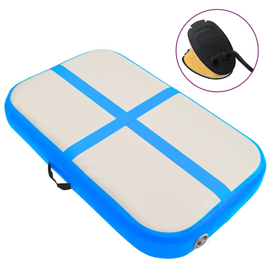 vidaXL kék PVC felfújható tornamatrac pumpával 60 x 100 x 15 cm