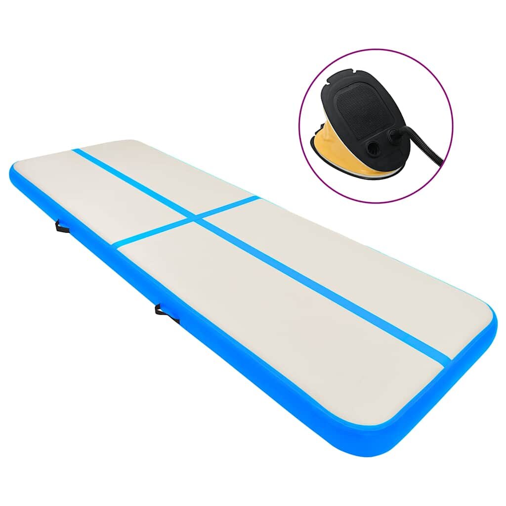 vidaXL kék PVC felfújható tornamatrac pumpával 700 x 100 x 20 cm