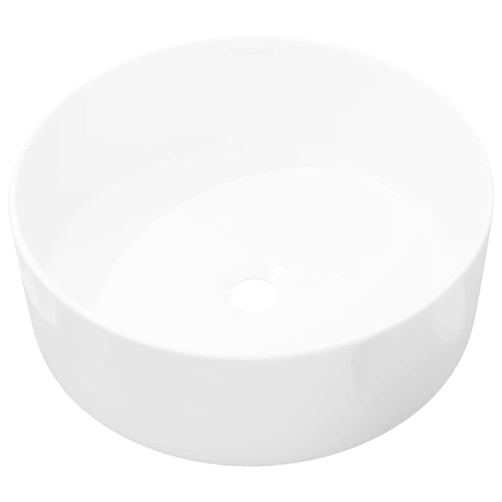 vidaXL Kerek fehér kerámia mosdókagyló 40x15 cm
