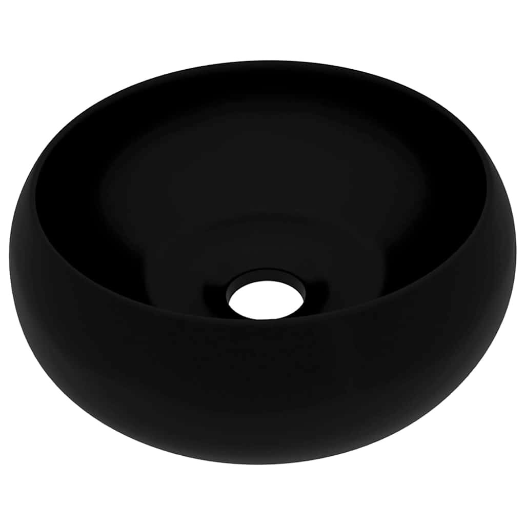 vidaXL kerek matt fekete kerámia luxus mosdókagyló 40 x 15 cm
