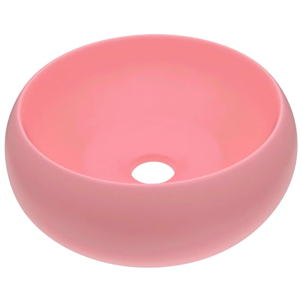 vidaXL kerek matt rózsaszín kerámia luxus mosdókagyló 40 x 15 cm