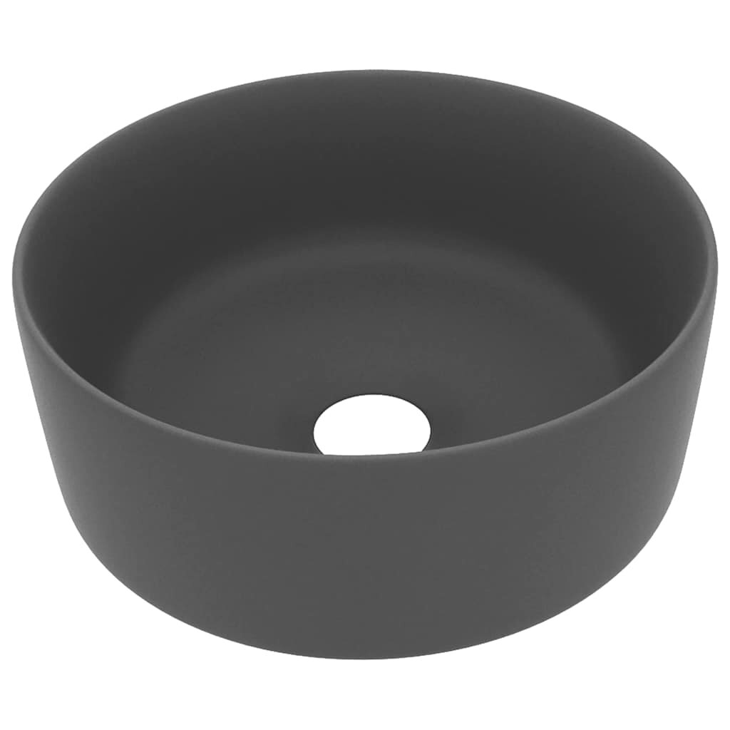 vidaXL kerek matt sötétszürke kerámia luxus mosdókagyló 40 x 15 cm