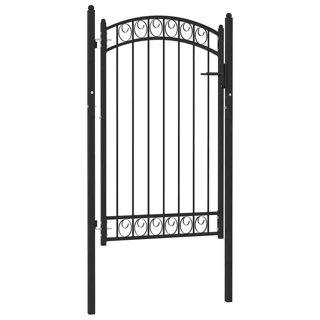 vidaXL Kerítéskapuk EMMEN 104 x 106 cm Zárolható Porszórt Acél Black