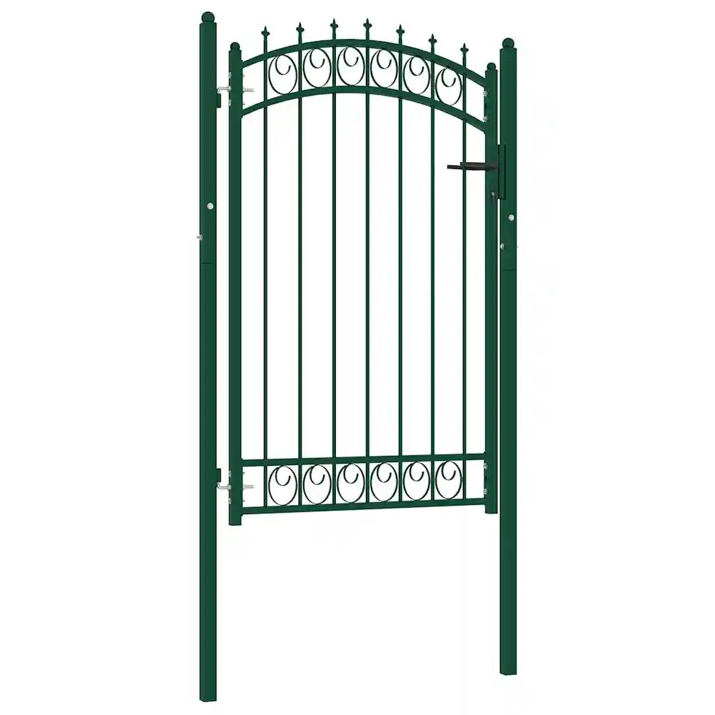 vidaXL Kerítéskapuk EMMEN 104 x 117 cm Zárolható Porszórt Acél Zöld