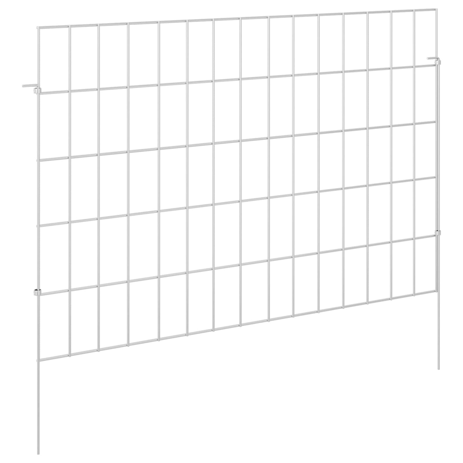 vidaXL Kerti kerítés karókkal 48 db 75 x 50 cm Horganyzott Acél Ezüst