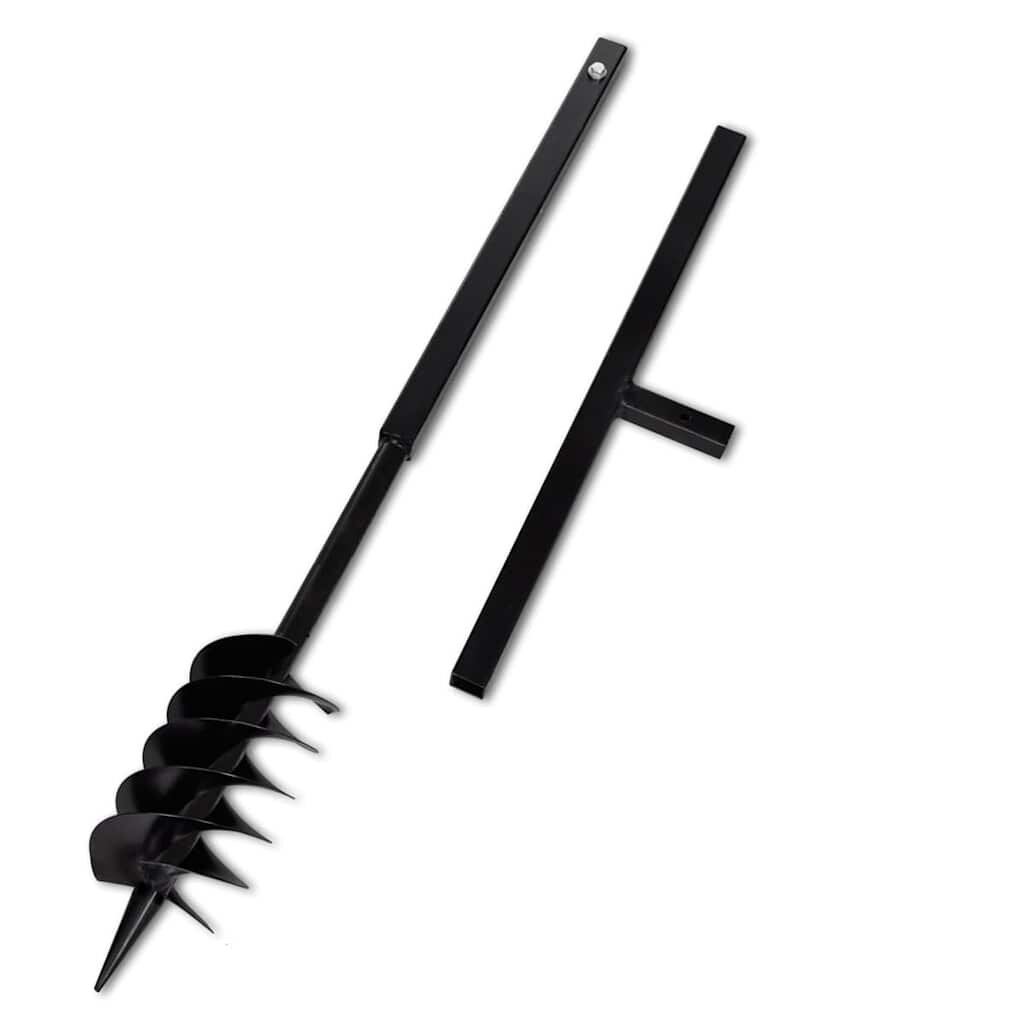 vidaXL Kézi Föld Fúró Auger Bit 120 mm Dupla Spirállal Fekete Acél