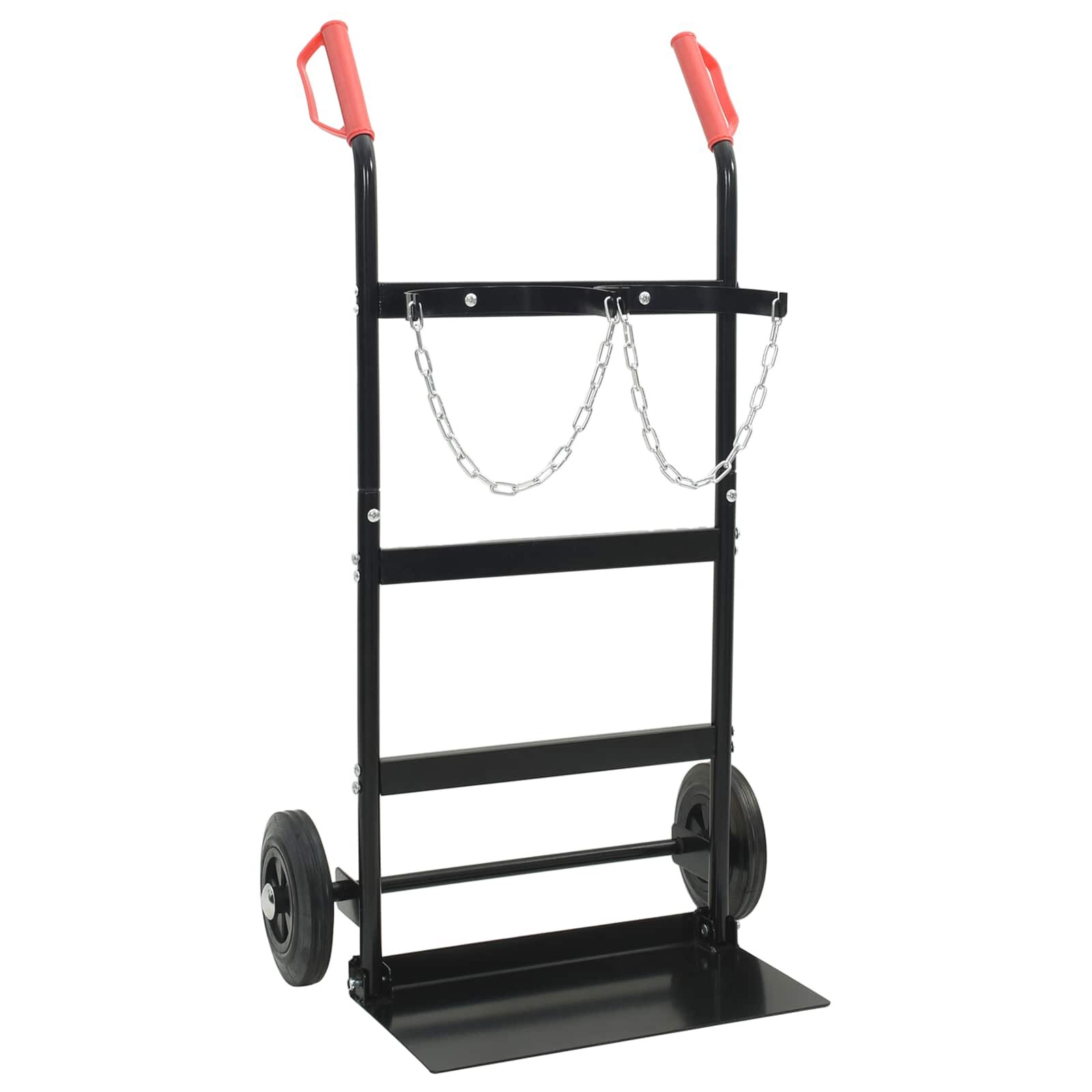 vidaXL Kézikocsi Fekete és piros 63 x 435 x 110 cm Acél