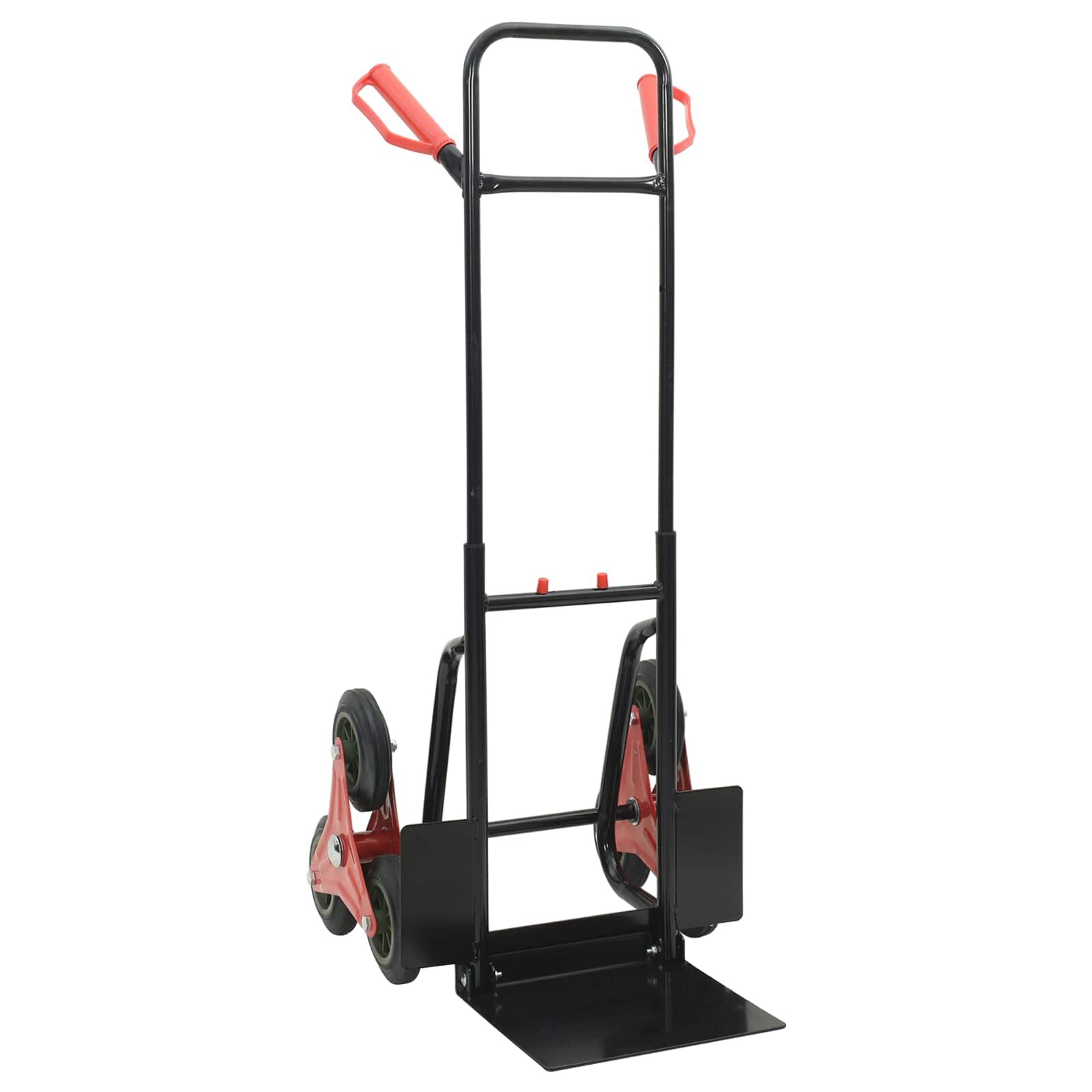 vidaXL Kézikocsi Fekete és piros 645 x 495 x 114 cm Acél