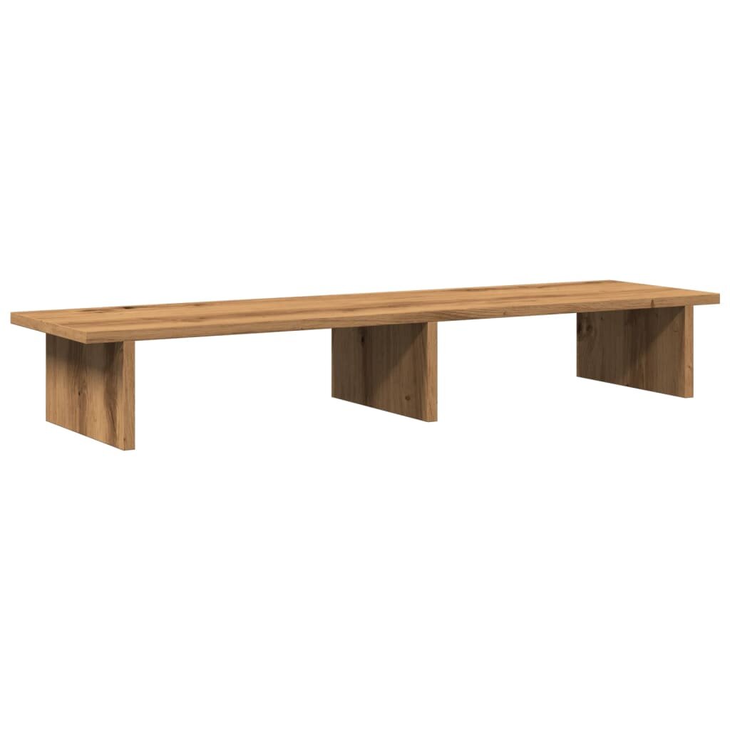 vidaXL kézműves tölgy színű szerelt fa monitorállvány 100 x 27 x 15 cm