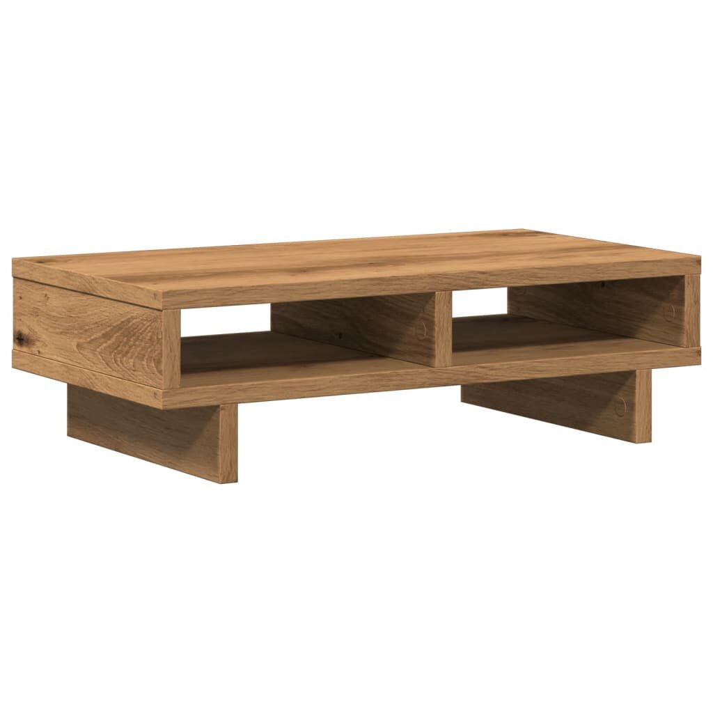 vidaXL kézműves tölgy színű szerelt fa monitorállvány 50 x 27 x 15 cm