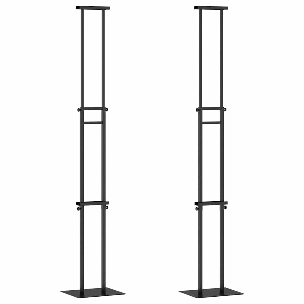 vidaXL Kiállító Állvány 2 db Fekete 30 x 235 x 210 cm Acél