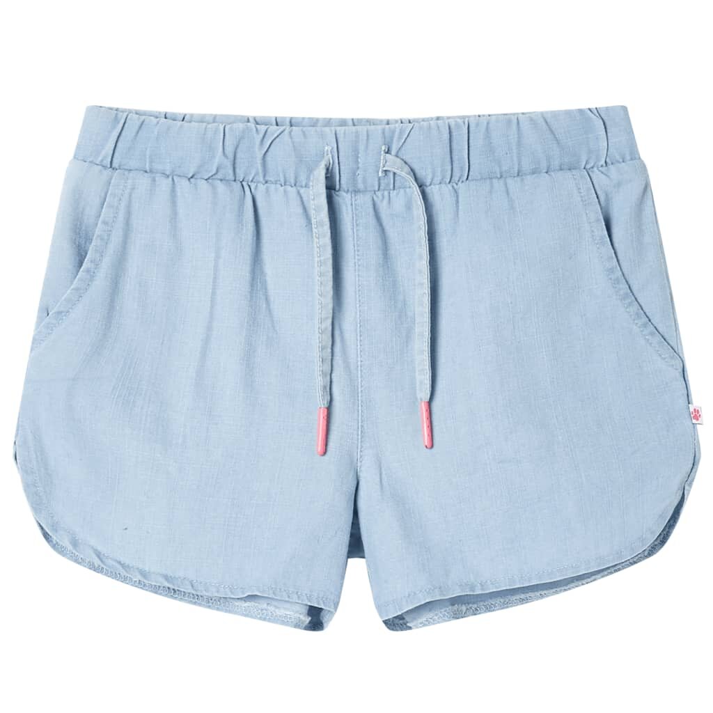 vidaXL Kids'Shorts Denim Blue 140 Light Blue 92