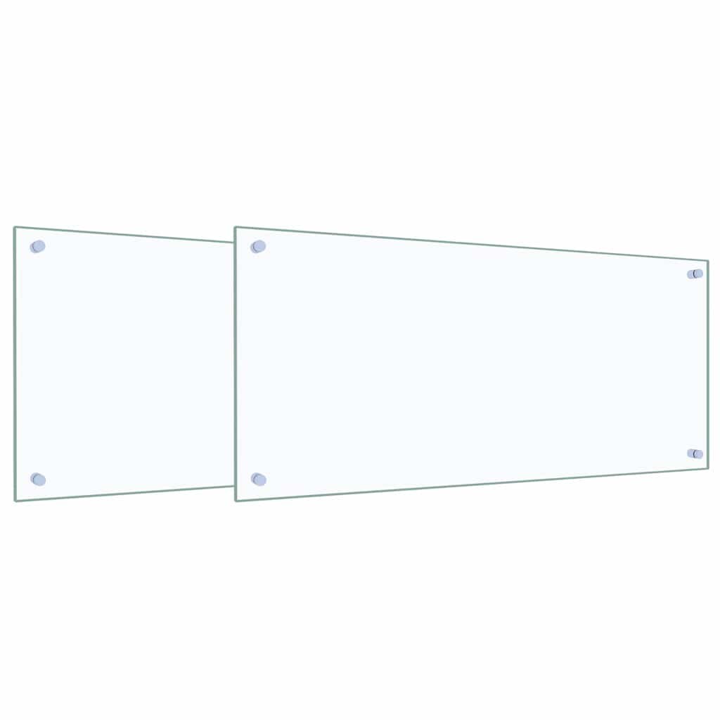 vidaXL Konyhai hátfal 2 db Átlátszó 90 x 40 cm edzett üveg