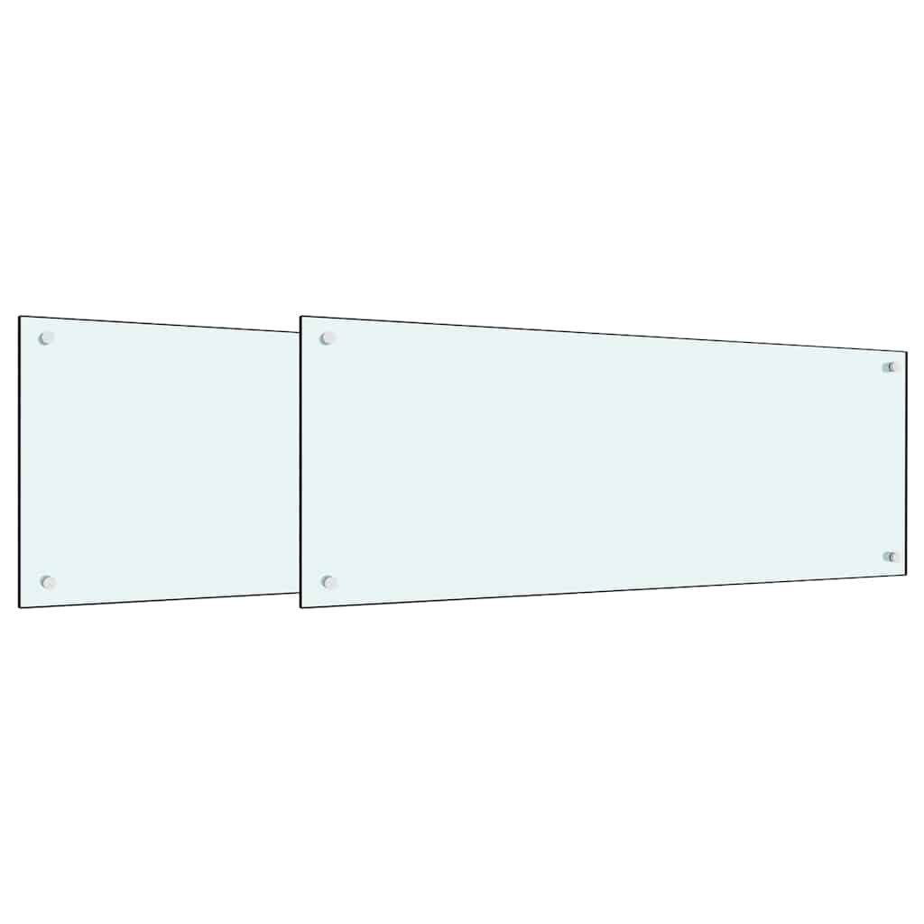 vidaXL Konyhai hátfal 2 db Fehér 100 x 40 cm edzett üveg