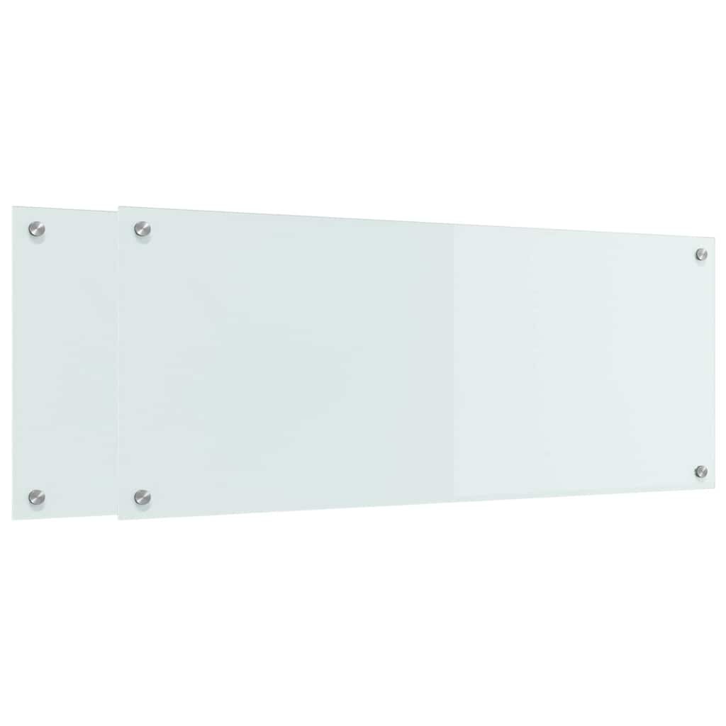 vidaXL Konyhai hátfal 2 db Fehér 100 x 40 cm edzett üveg