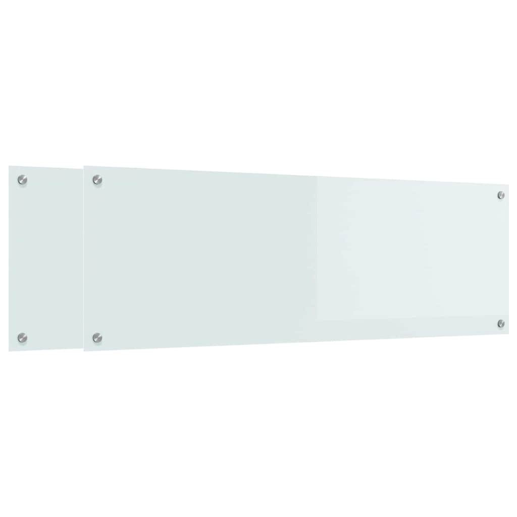 vidaXL Konyhai hátfal 2 db Fehér 120 x 40 cm edzett üveg