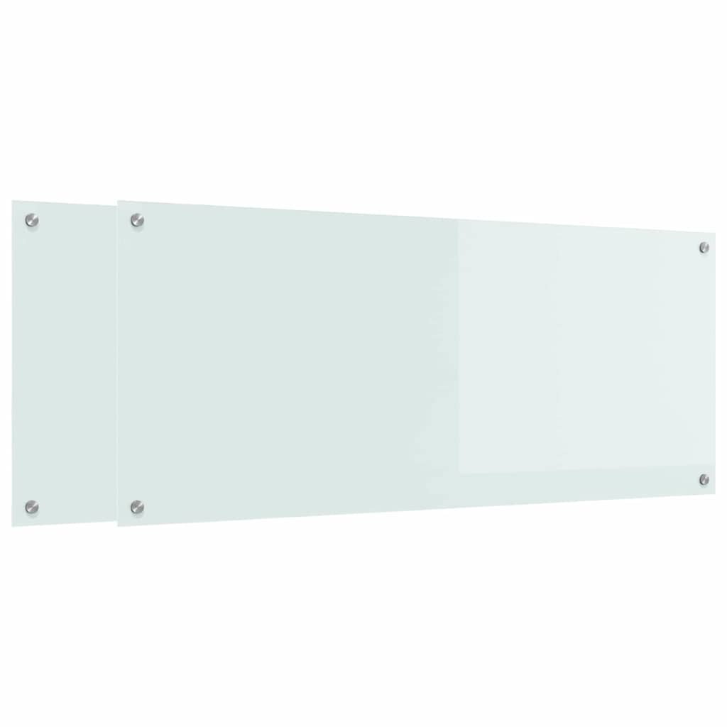 vidaXL Konyhai hátfal 2 db Fehér 120 x 50 cm edzett üveg