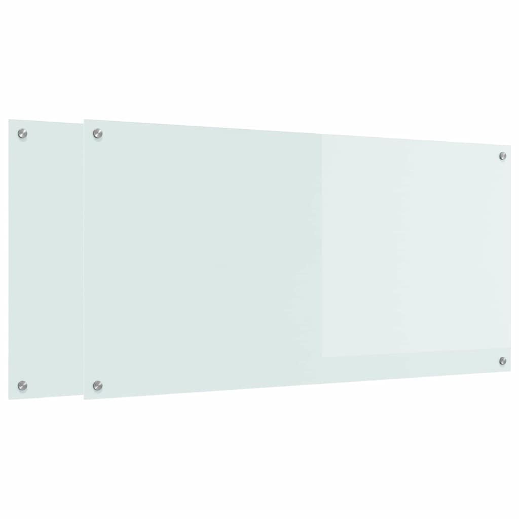 vidaXL Konyhai hátfal 2 db Fehér 120 x 60 cm edzett üveg