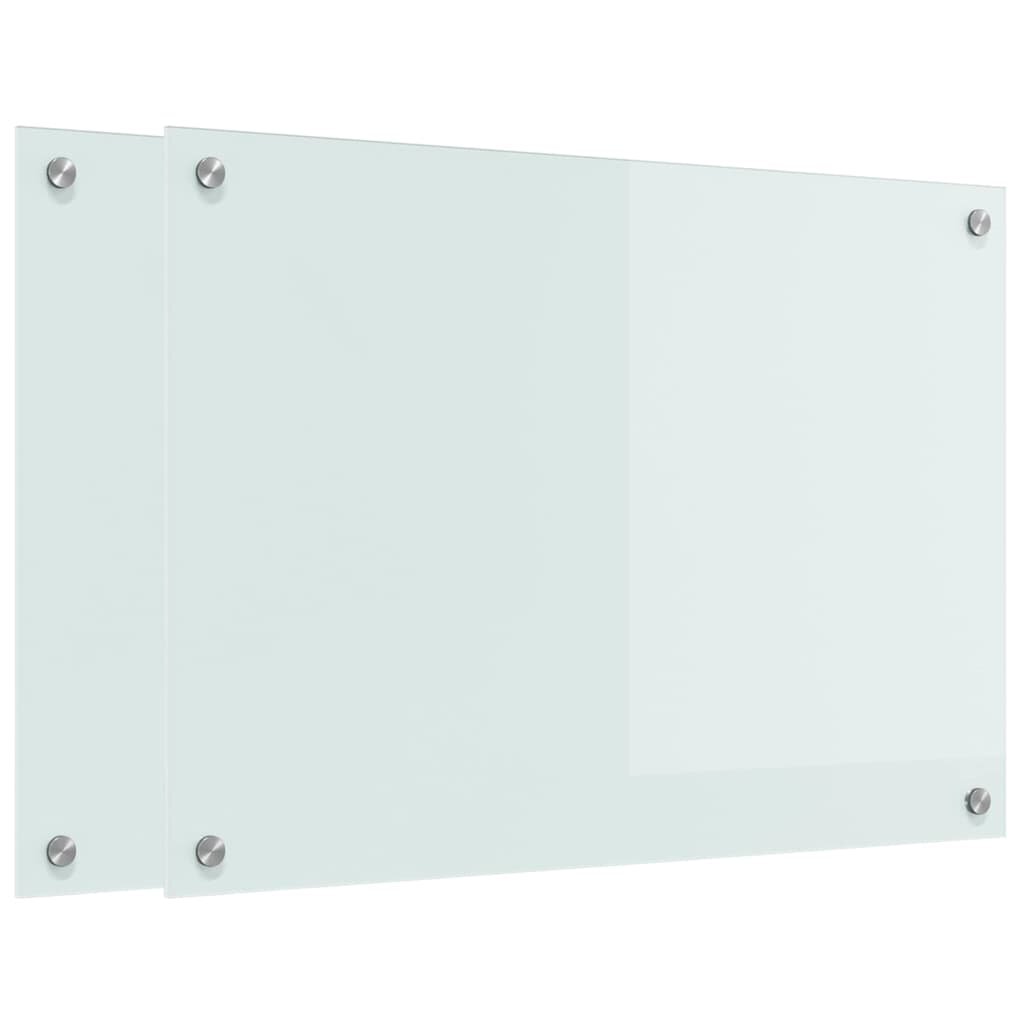 vidaXL Konyhai hátfal 2 db Fehér 70 x 50 cm edzett üveg