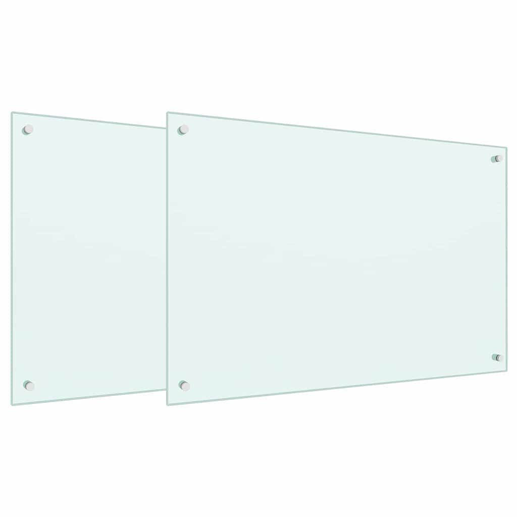 vidaXL Konyhai hátfal 2 db Fehér 90 x 60 cm edzett üveg