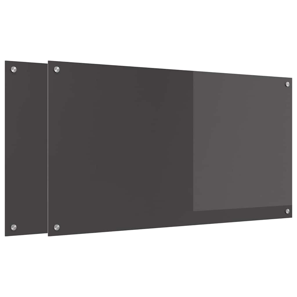 vidaXL Konyhai hátfal 2 db Sötétszürke 110 x 60 cm edzett üveg