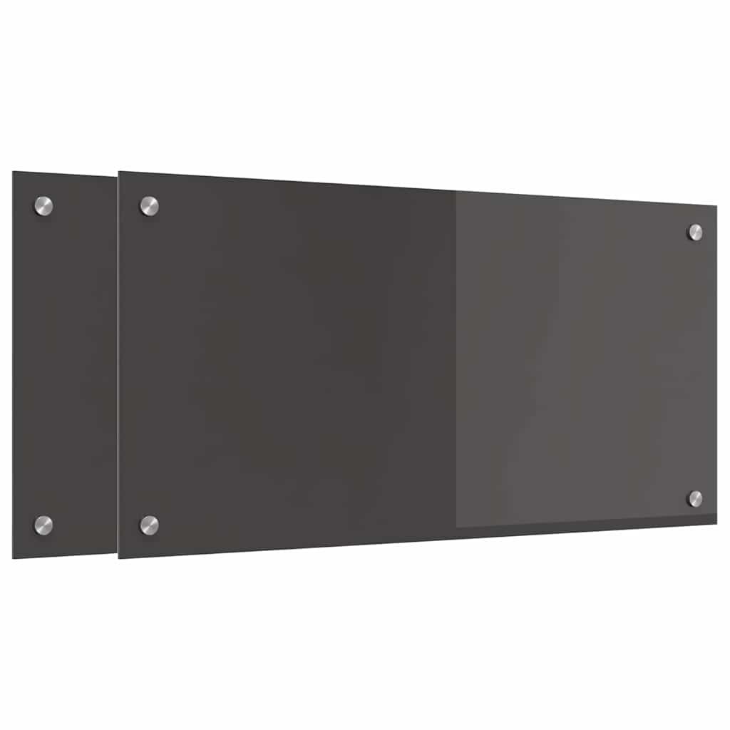 vidaXL Konyhai hátfal 2 db Sötétszürke 80 x 40 cm edzett üveg