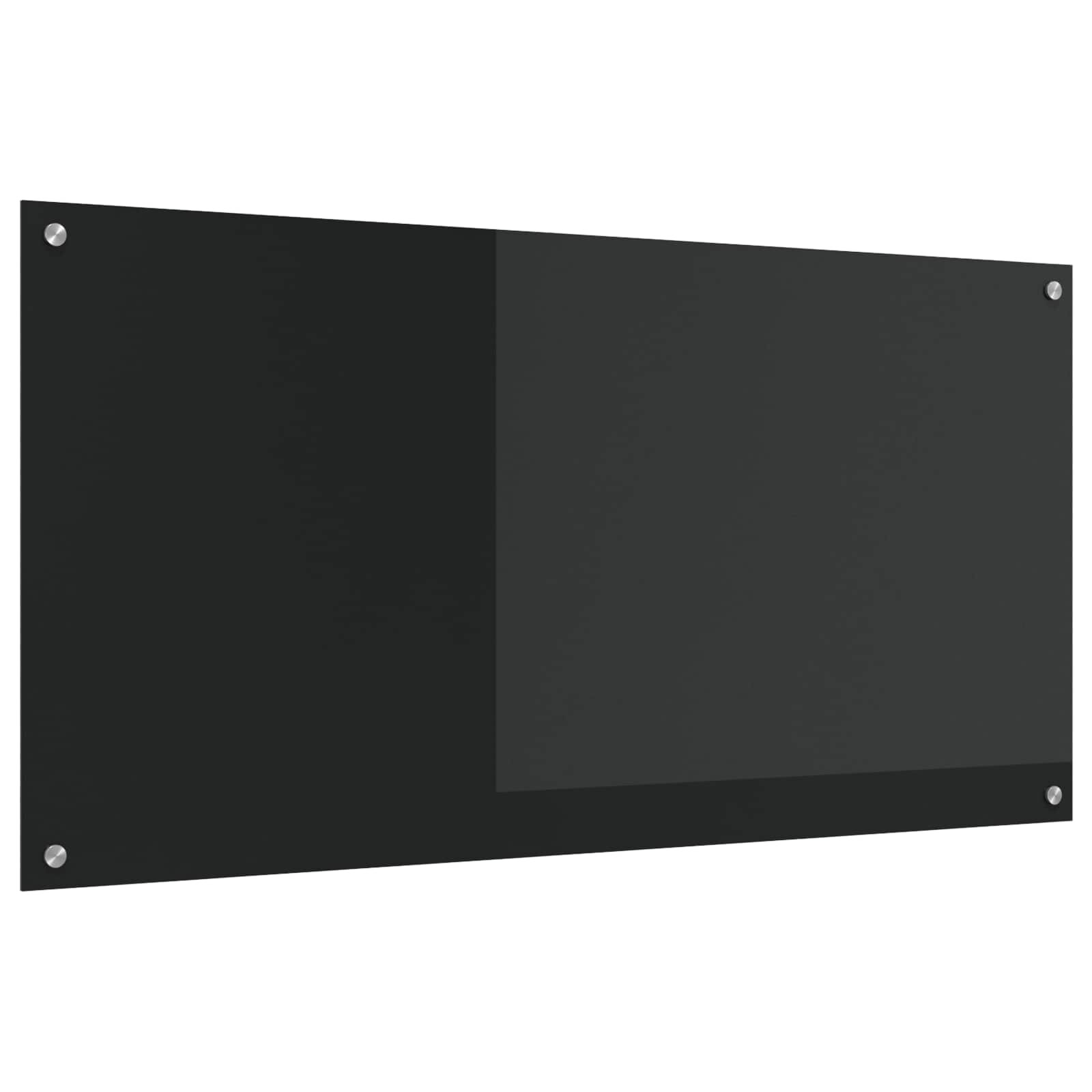 vidaXL Konyhai hátfal Fekete 120 x 60 cm edzett üveg