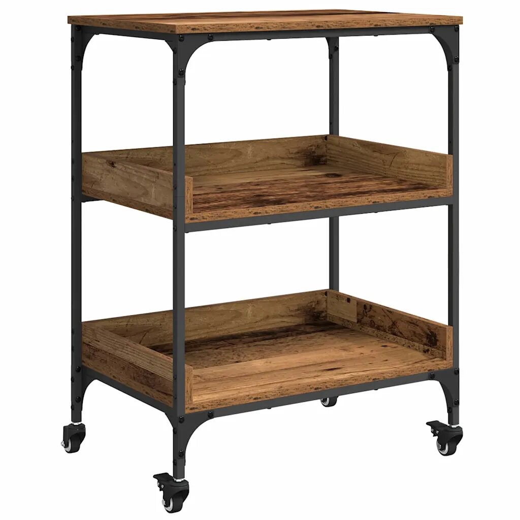 vidaXL Konyhai kocsi Öreg fa 60 x 41 x 80.5 cm Szerelt Fa