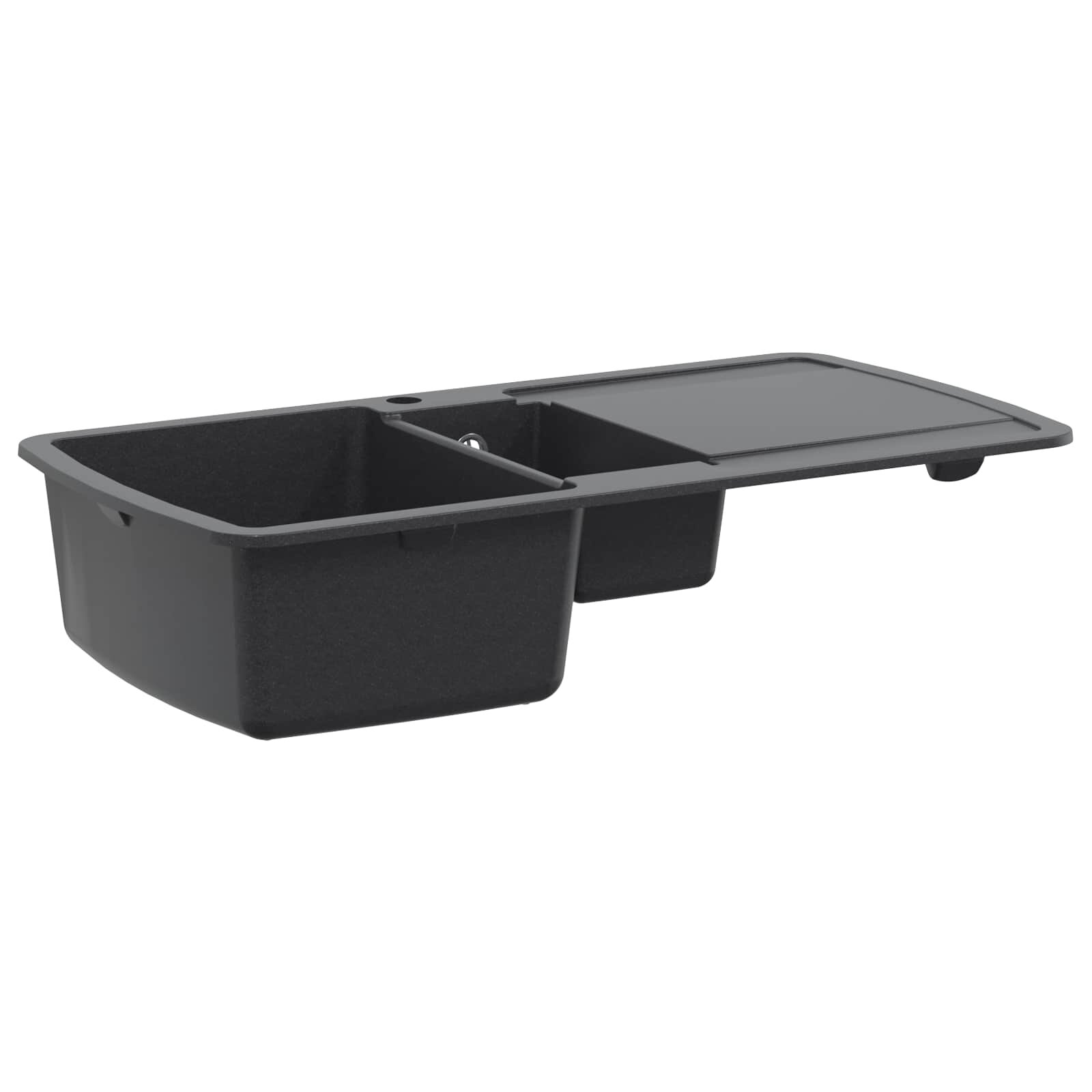 vidaXL Konyhai mosogató dupla medencével Gránit 96 x 50 x 31 cm