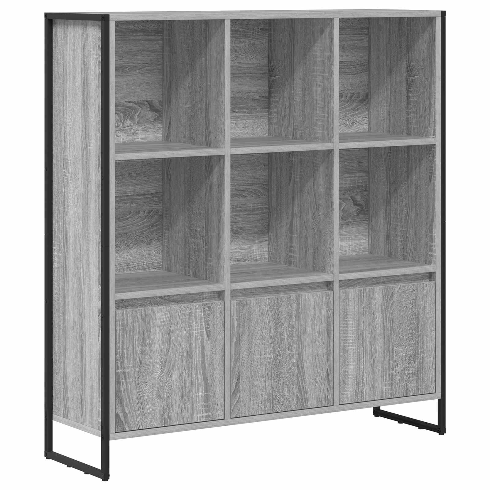 vidaXL Könyvespolc 995 x 30 x 108 cm Szerelt Fa Szürke Sonoma