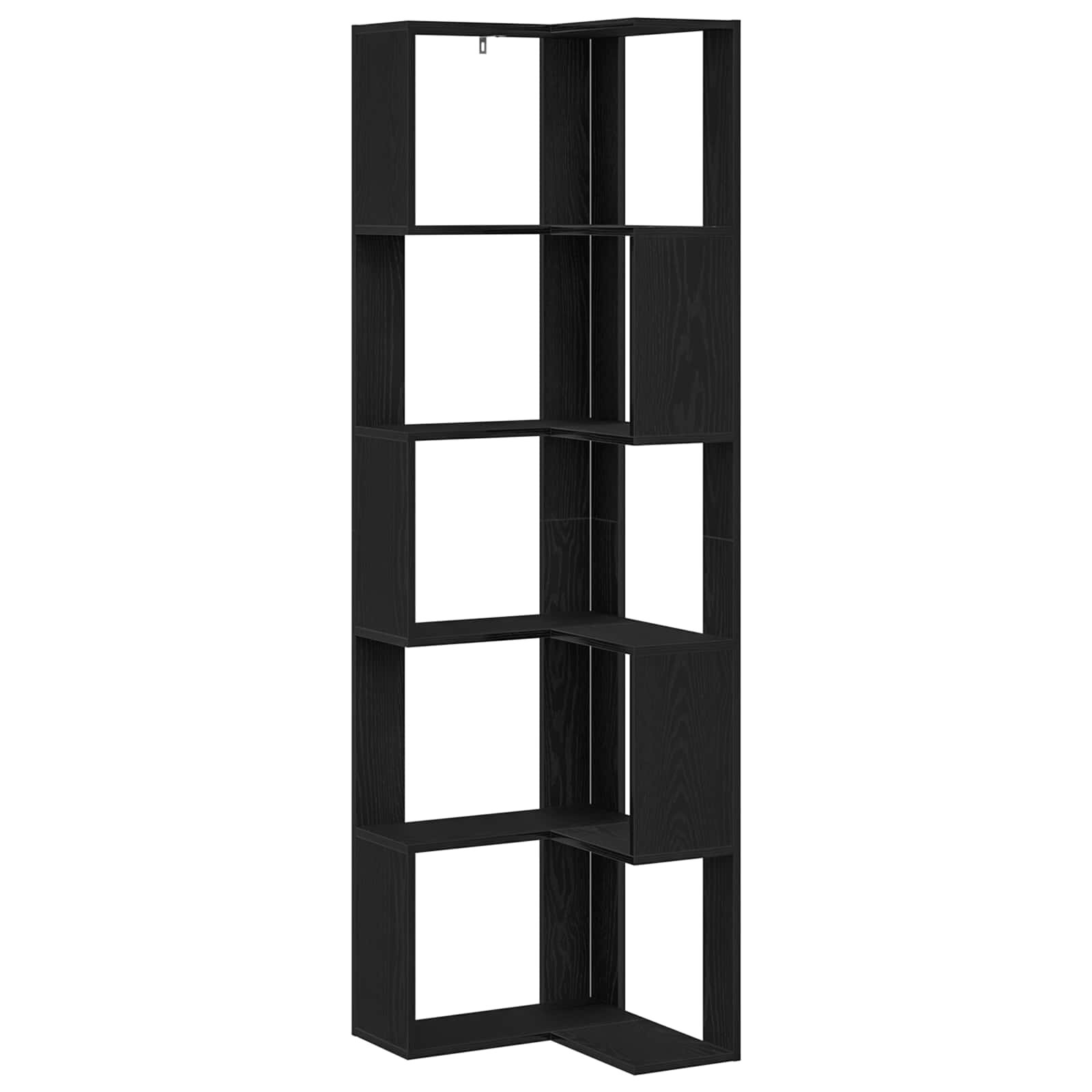 vidaXL Könyvszekrény 5 szintes 50 x 50 x 179 cm Fekete tölgy