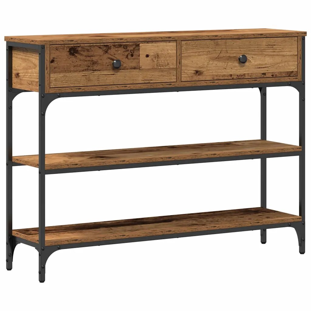vidaXL Konzolasztal Öreg fa 100 x 25 x 75 cm Szerelt Fa
