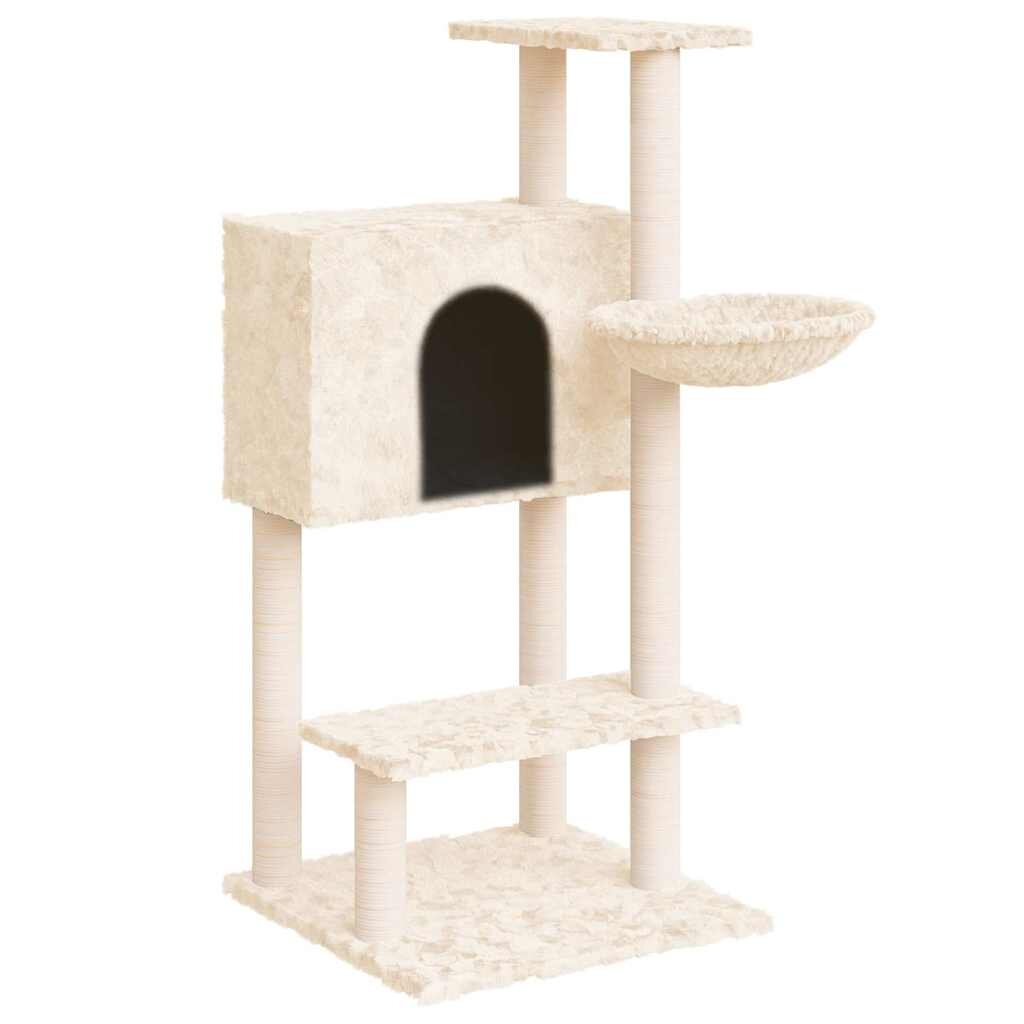 vidaXL krémszínű macskabútor szizál kaparófákkal 1085 cm