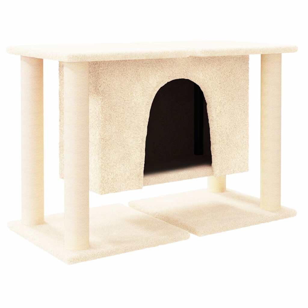 vidaXL krémszínű macskabútor szizál kaparófákkal 50 cm