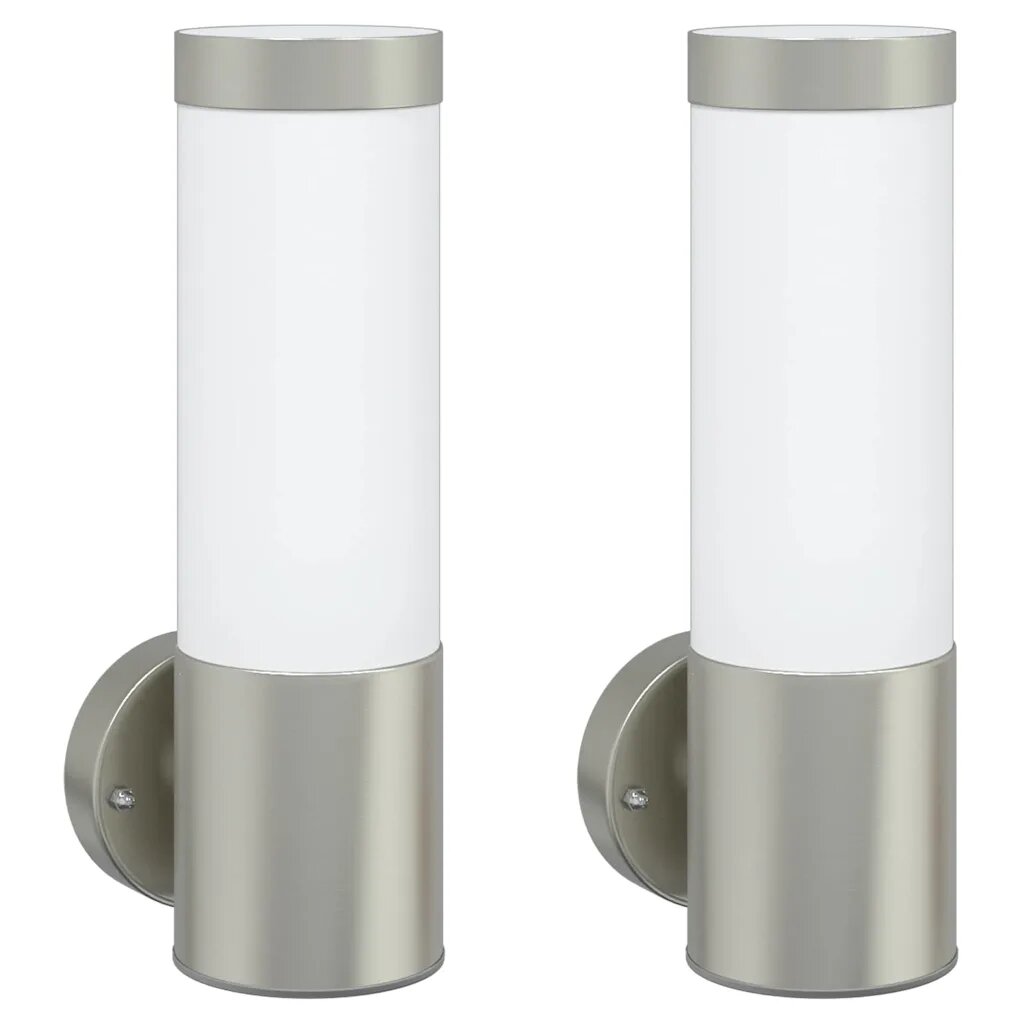 vidaXL Kültéri Fali Lámpa 2 db Ezüst 12 x 85 x 27 cm
