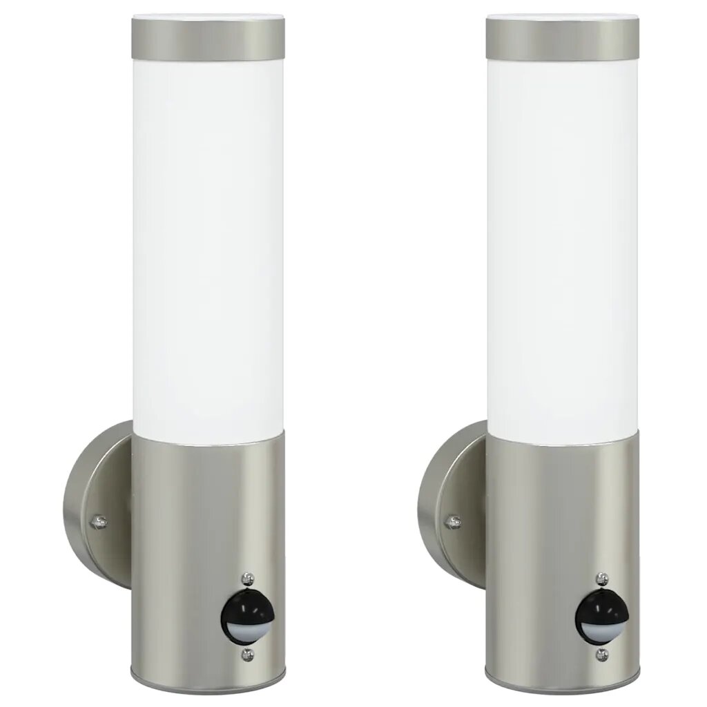 vidaXL Kültéri Fali Lámpa 2 db Ezüst 12 x 85 x 29 cm