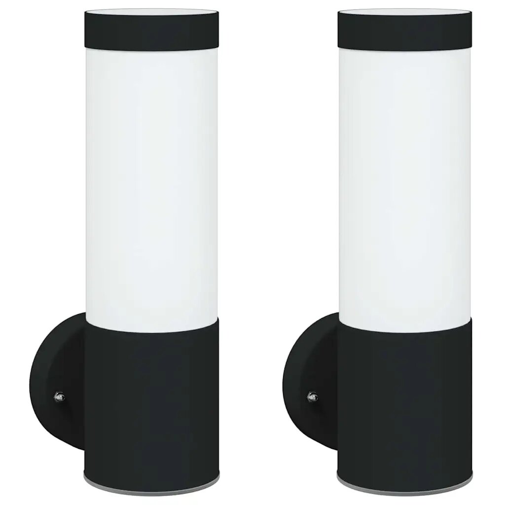 vidaXL Kültéri Fali Lámpa 2 db Fekete 12 x 85 x 27 cm
