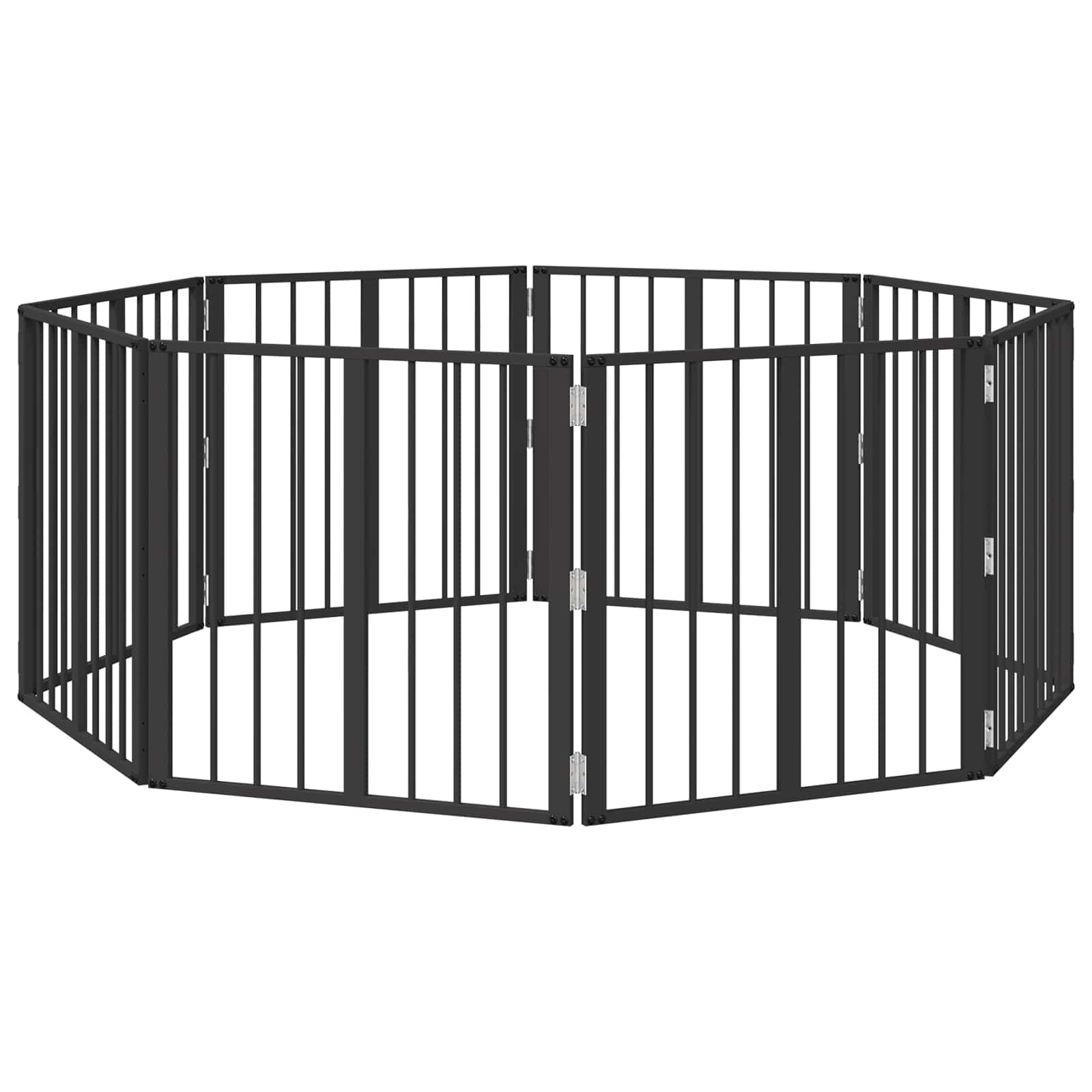 vidaXL Kutya Kapu 8 db Fekete 60 x 60 cm Horganyzott Acél