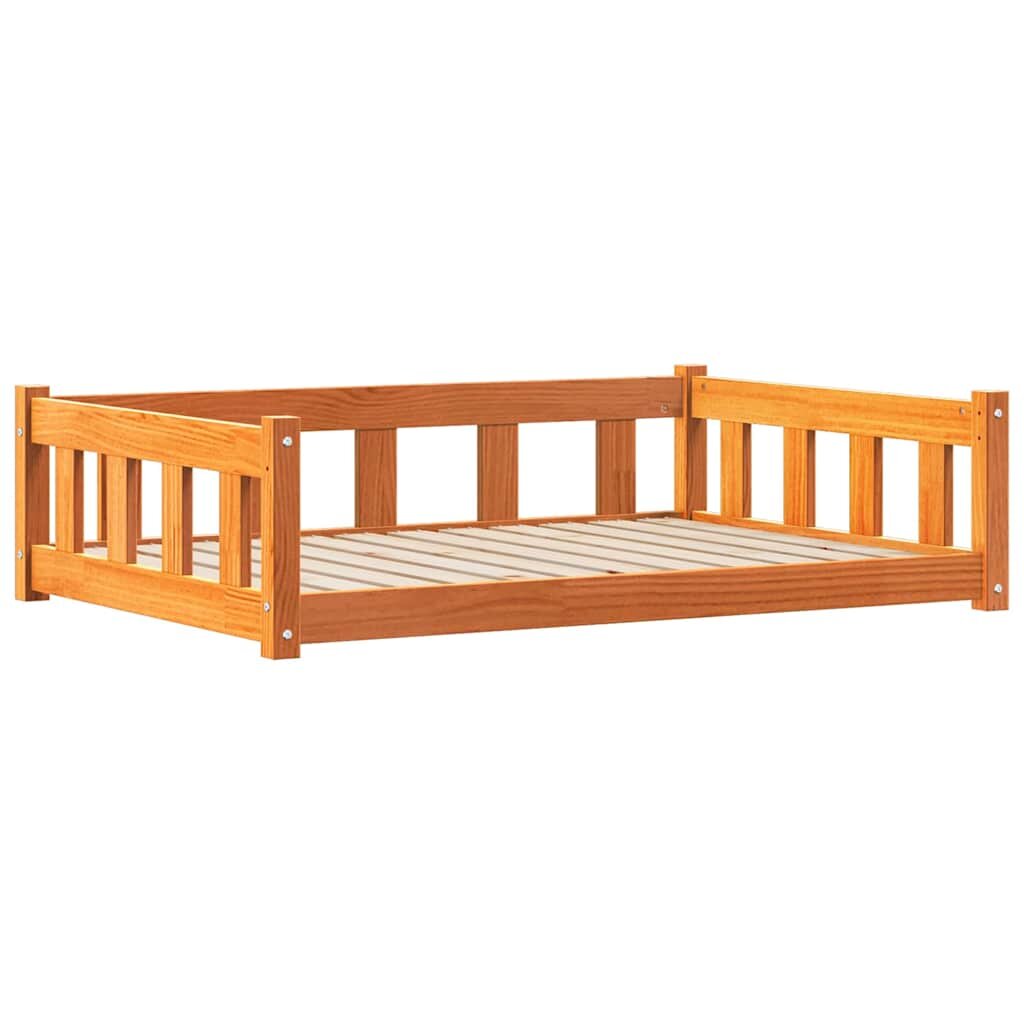vidaXL Kutyafekhely 1055 x 755 x 28 cm Tömör Fenyőfa Viaszbarna