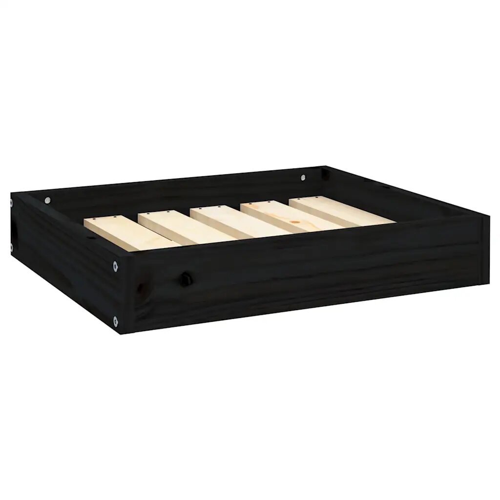 vidaXL Kutyafekhely 51.5 x 44 x 9 cm Solid pine wood Fekete