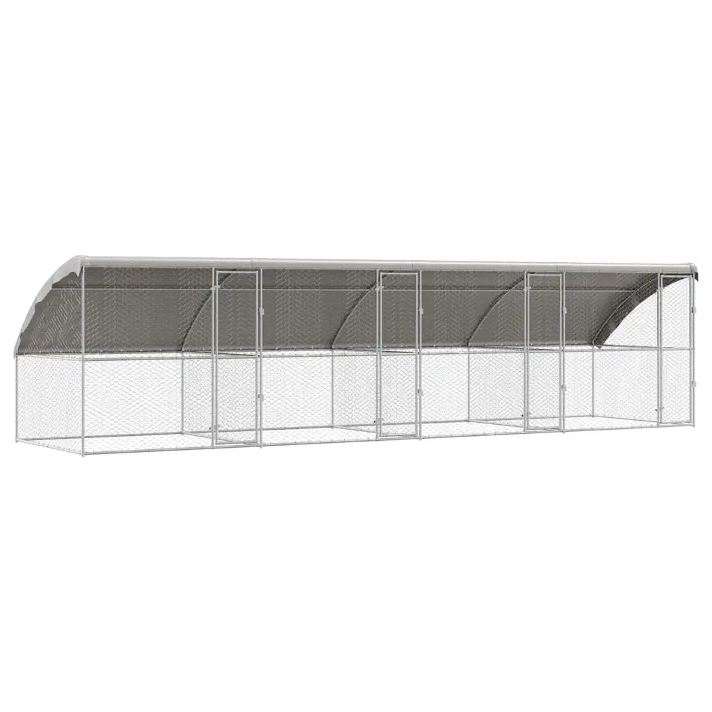vidaXL Kutyaház 4 db Ezüst 8 x 2 x 2 m Horganyzott acél
