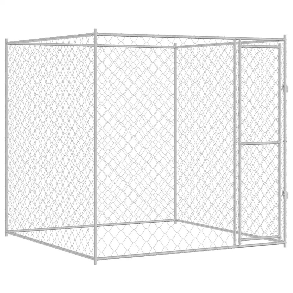 vidaXL Kutyaketrec Ezüst 200 x 200 x 200 cm Horganyzott acél