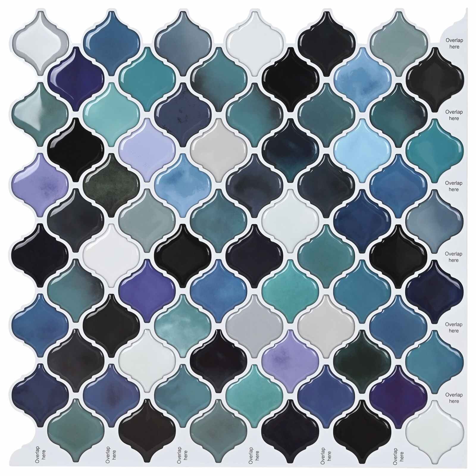 vidaXL Lámpás csempe 20 db Kék Zöld 27 x 27 cm Poliuretán és PET