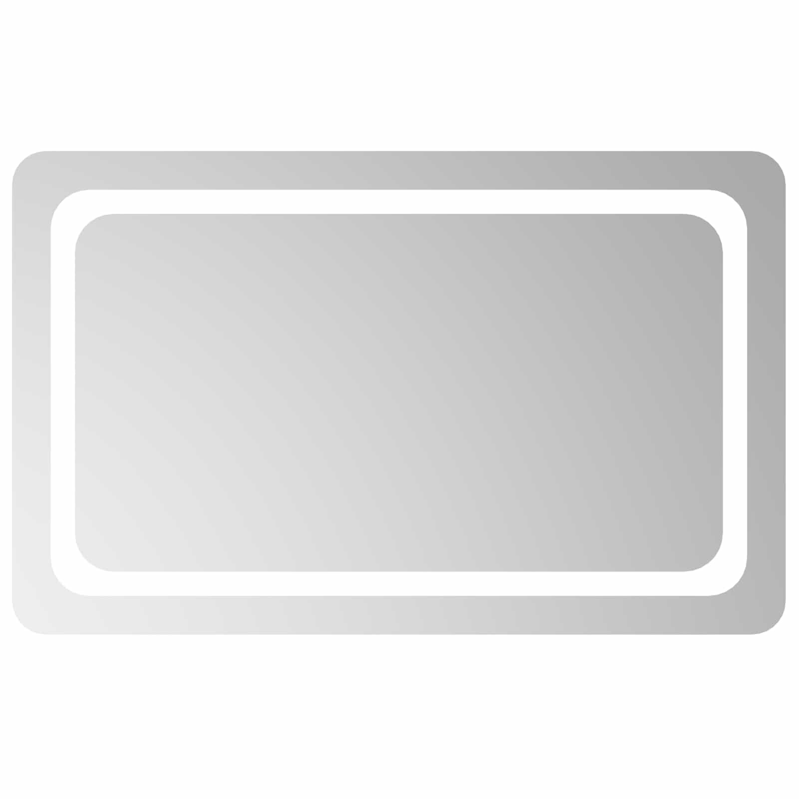 vidaXL LED Fürdőszoba Tükör tükörrel Átlátszó 80 x 50 cm edzett üveg