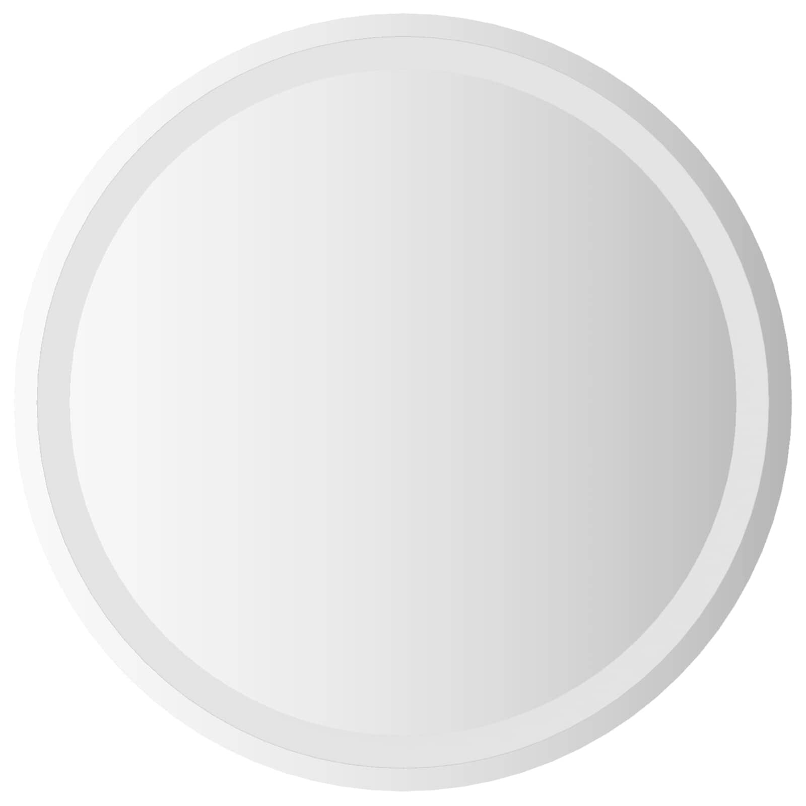 vidaXL LED Fürdőszoba Tükör tükörrel Átlátszó Ø 60 cm edzett üveg