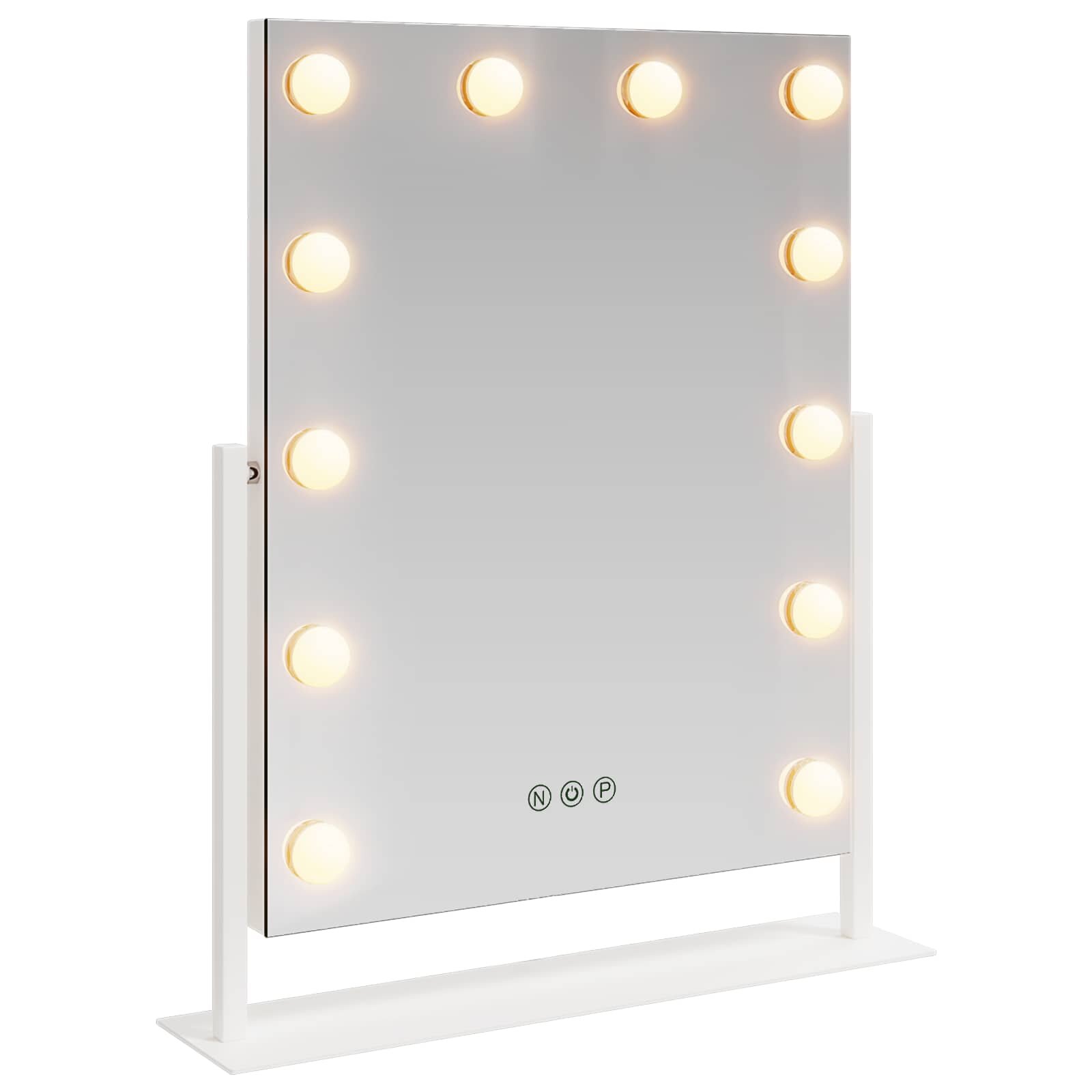 vidaXL LED Smink Tükör Fehér 44 x 10 x 53 cm Üveg és acél