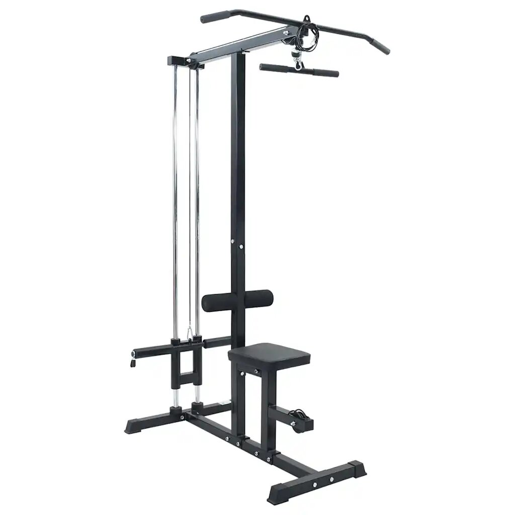 vidaXL LehĂşzĂłgĂ©p Fekete 110 x 70 x 187 cm PorszĂłrt acĂ©l