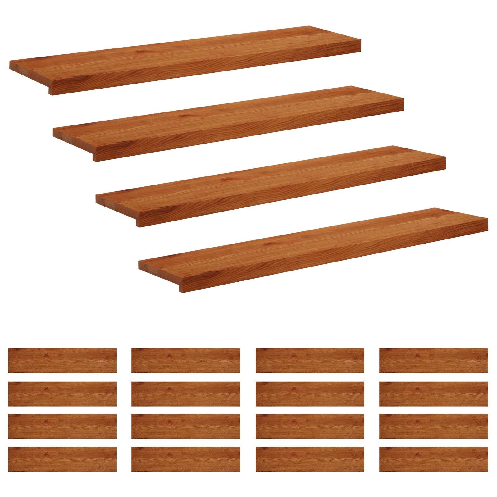 vidaXL Lépcsőfok 20 db 120 x 30 x 2 cm Barna Tömör Tölgyfa