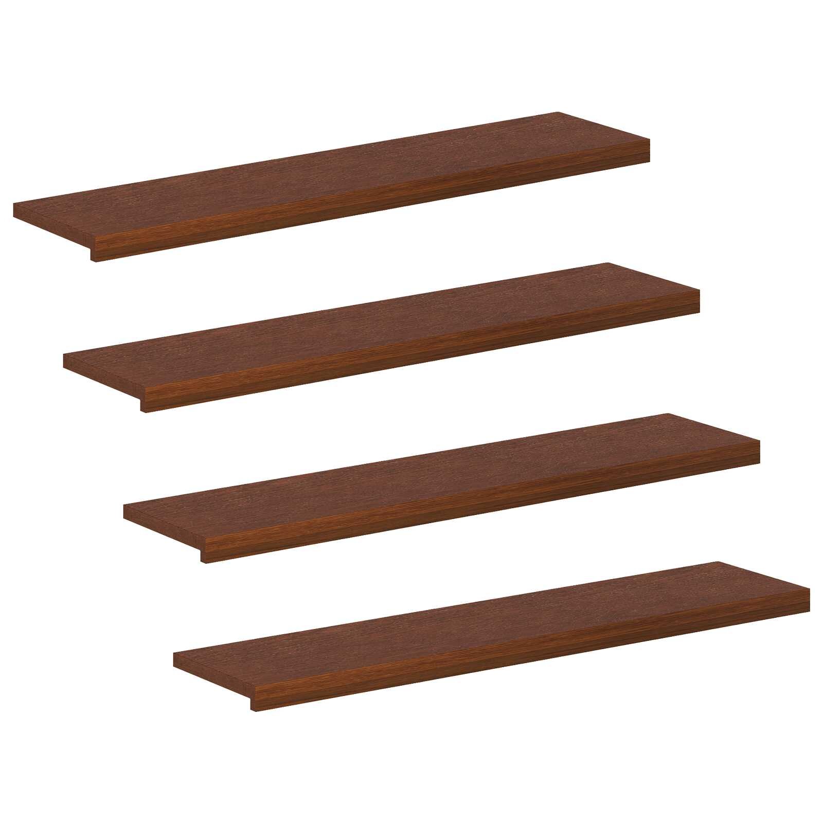 vidaXL Lépcsőfok 4 db 120 x 30 x 2 cm Sötét Barna Tömör Tölgyfa