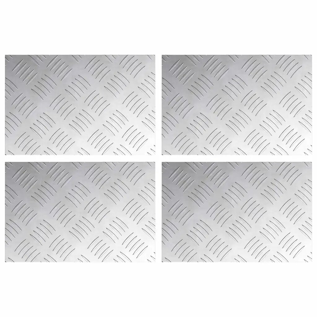 vidaXL Lépcsőfok 4 db 30 x 20 cm Ezüst Alumínium Négyszögletes